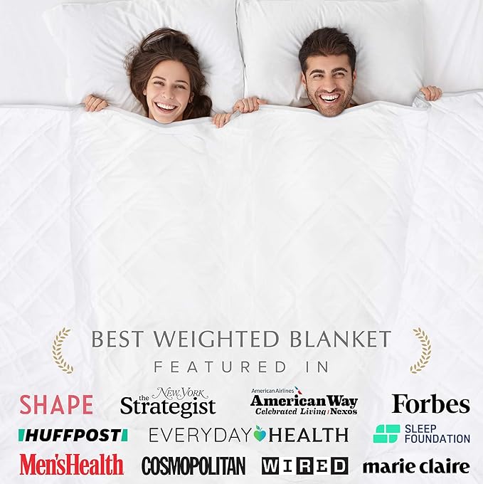 Aricove Cooling Weighted Blanket for Adults, 20lbs, Queen/King Size, 80x87 inches, Silky Soft Bamboo Viscose, Machine Washable, White