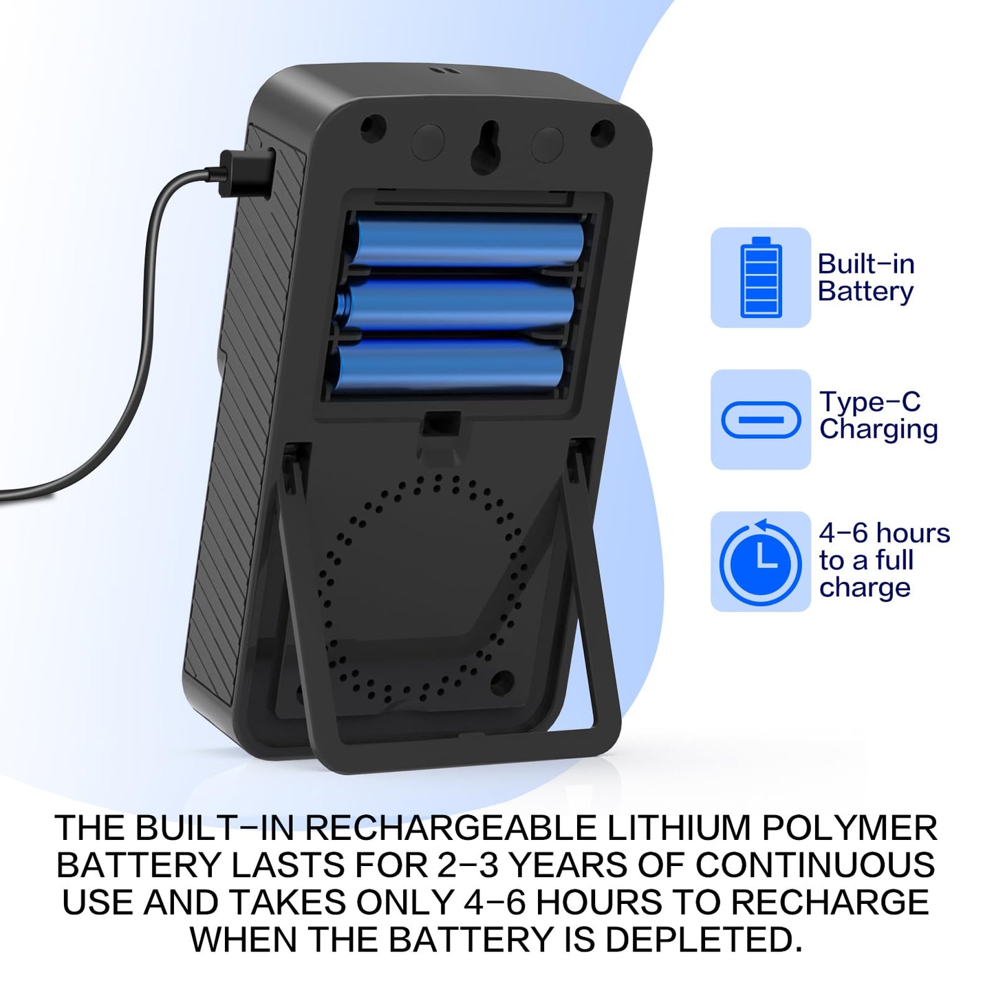 Digital Radon Detector LCD Display Dual USB Battery Power Options 3 Year Battery Life 10 Year Sensor Lifespan Accurate pCiL Concentration Detection for Home and Office Use