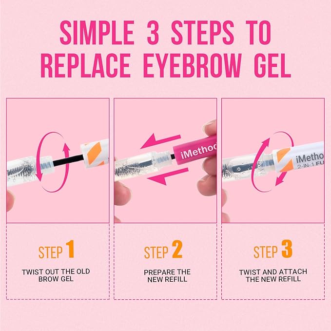 iMethod Curved Eyebrow Pen and Eyebrow Gel - Eyebrow Pencils for Women with Natural Hair Like Strokes, Brow Gel Clear for Soft Full Brows, Waterproof, All-Day Defined, Black Brown