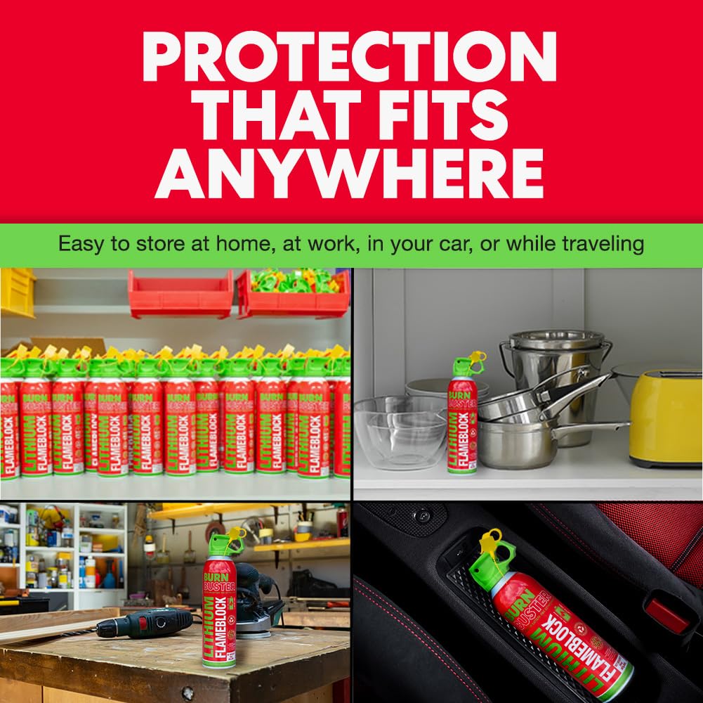 BurnBuster Lithium-Ion Fire Extinguishing Gel 1-Pack - Battery Fire Suppression Gel for Electronics, Stops Thermal Runaway, Non-Toxic, Eco-Friendly, 14oz Canister, Made in USA
