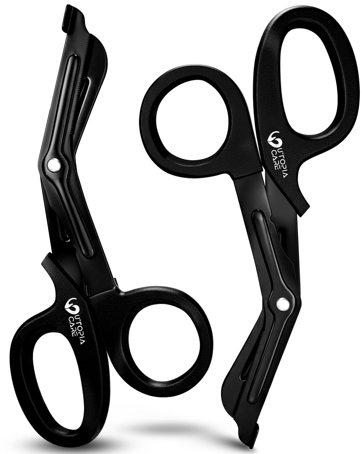 Utopia Care Medical Scissors Pack of 2, Stainless Steel EMT Trauma Shears for Nurses, Bandage Scissors with Stainless Steel Blades, All Purpose Surgical Shears, Black