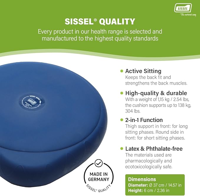 SISSEL SITFIT 14in Red | Active Sitting & Training | Strengthens Back & Pelvic Floor Muscles | Versatile Use: Legs & Veins | Adjustable Pressure | Includes Exercise Poster
