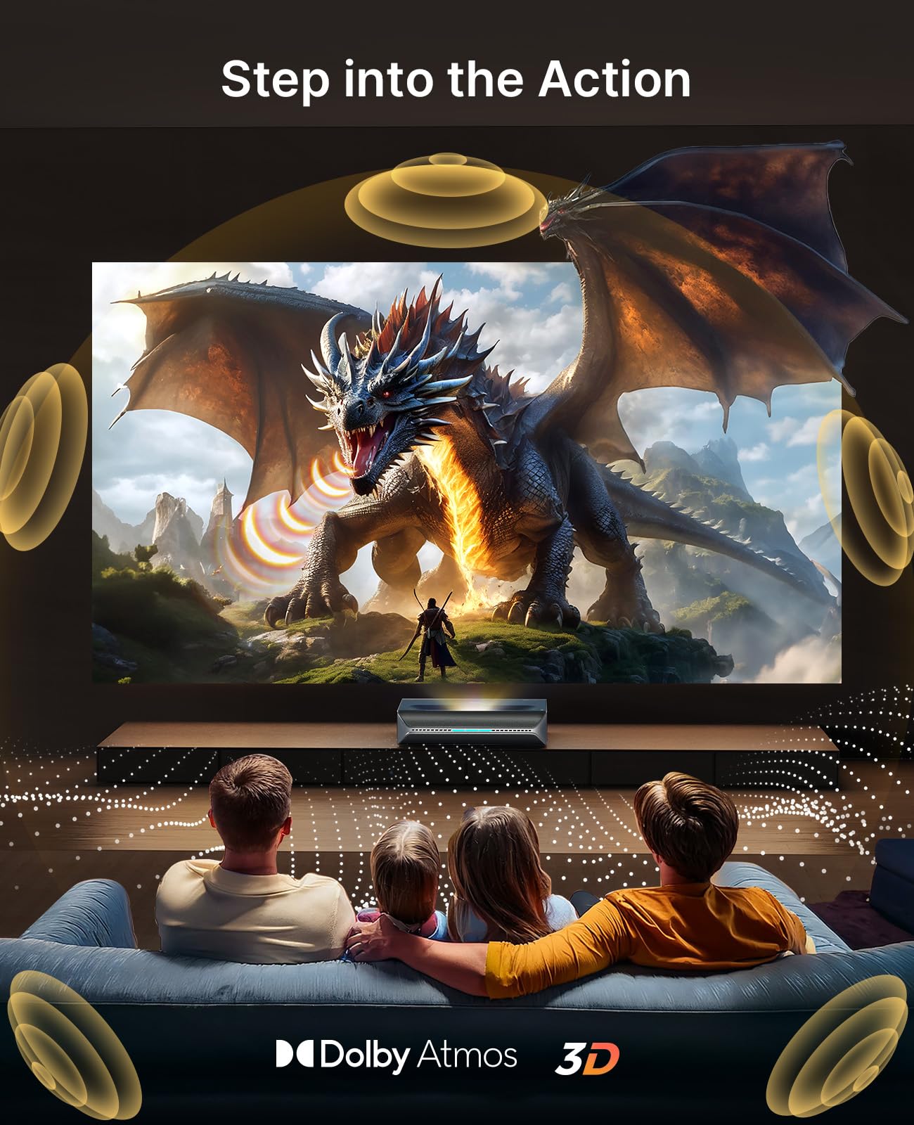 NexiGo Aurora Pro MKII Bundle, 4K Tri-Color Laser UST Projector, Scene Adapt Engine with Dynamic Iris & Laser Dimming, 0.21:1, Dolby Vision & Atoms, HDR10+, Active 3D, with DLP Link 3D Glasses(2 Pack)