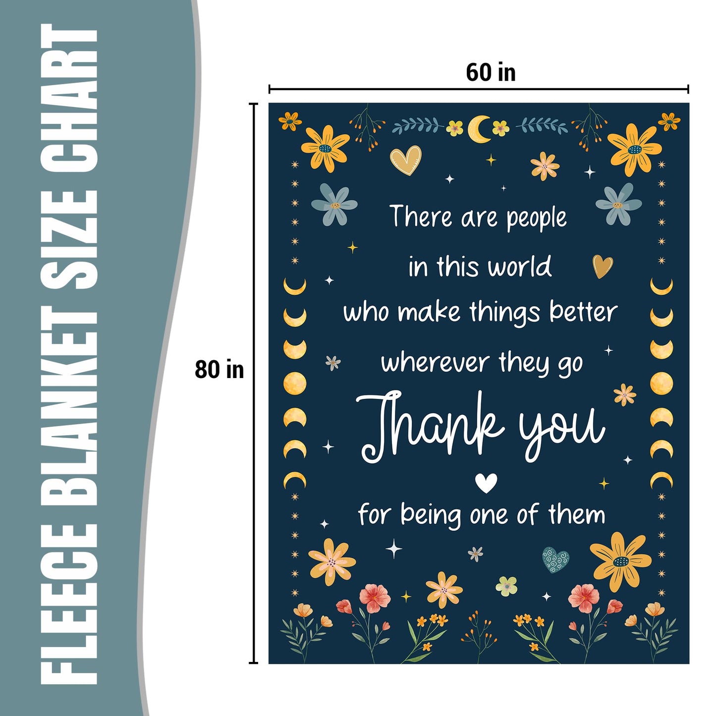 WRAPIX Thank You Gifts for Women - Soft Fleece Throw Blanket 60x80 in - Birthday Inspirational Retirement Gift for Woman Friends Coworkers Employee Nurses, Teacher Appreciation Gifts
