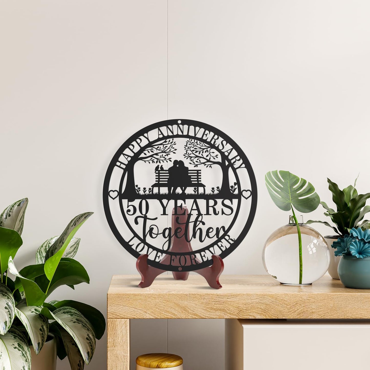 12'' 50th Anniversary Wedding Gifts for Couple, Parents, Friends,Happy 50th Anniversary Wedding Gifts, Golden Anniversary Decorations