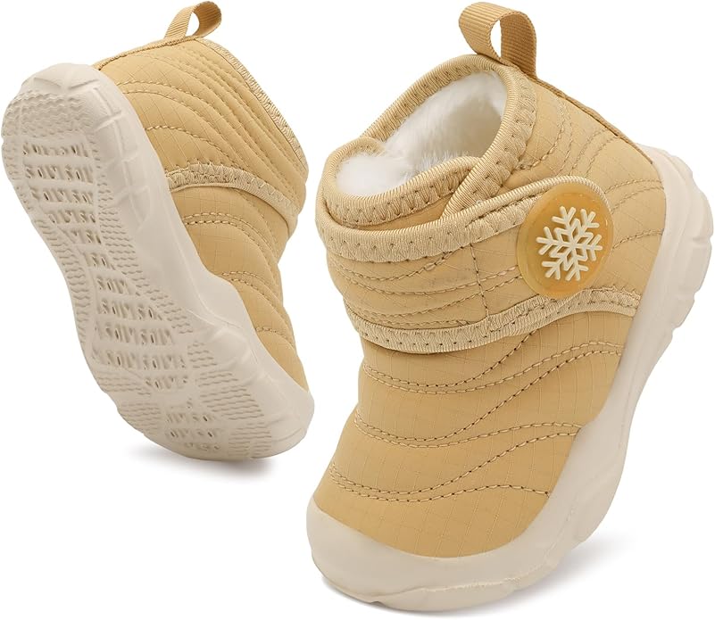 BARERUN Barefoot Baby Boys Girls Boots Warm Winter House Shoes for Toddler Girls Boys Waterproof Fleece Kids Snow Boots Fa...