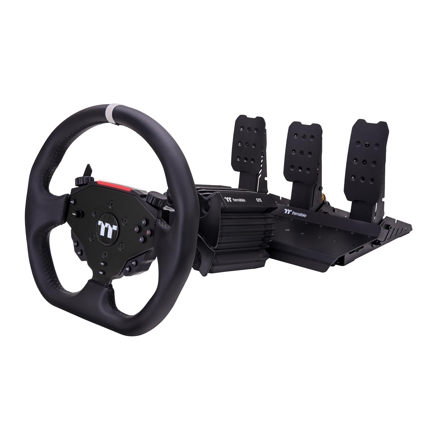 Thermaltake G15 Direct Drive Racing Wheel with Pedals Bundle; 15Nm Direct Drive Base; Hall Effect Pedals; 13-inch Wheel; Quick Release; Emergency Stop; Compatible with Sim Cockpit; GRB-G15-DGT3BB-01
