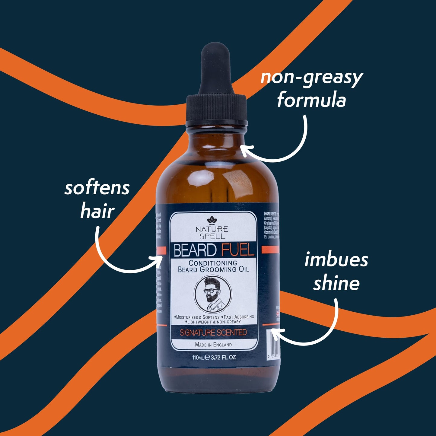 Nature Spell Beard Growth Oil for Men, Promotes Thicker, Fuller Facial Hair, With Argan, Jojoba & Castor Oils, XL 3.72 Fl Oz