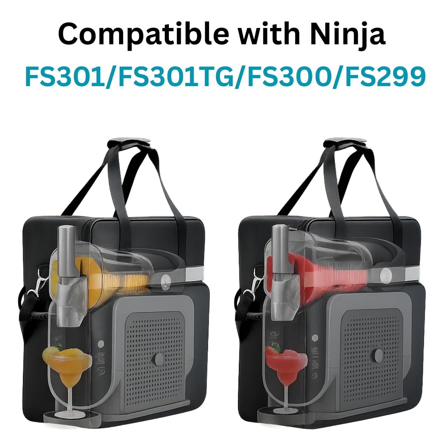 Merrifete Carrying Bag for Ninja Slushie Machine FS301/FS300/FS299, Portable Tote Bag with Front-Opening Design, Side Handles, Padded Shoulder Strap for Frozen Drink Maker Accessories