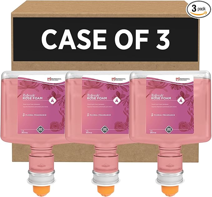 SC Johnson Professional REFRESH ROSE FOAM HAND SOAP TOUCH FREE 1.2 LITERS, 3 PACK
