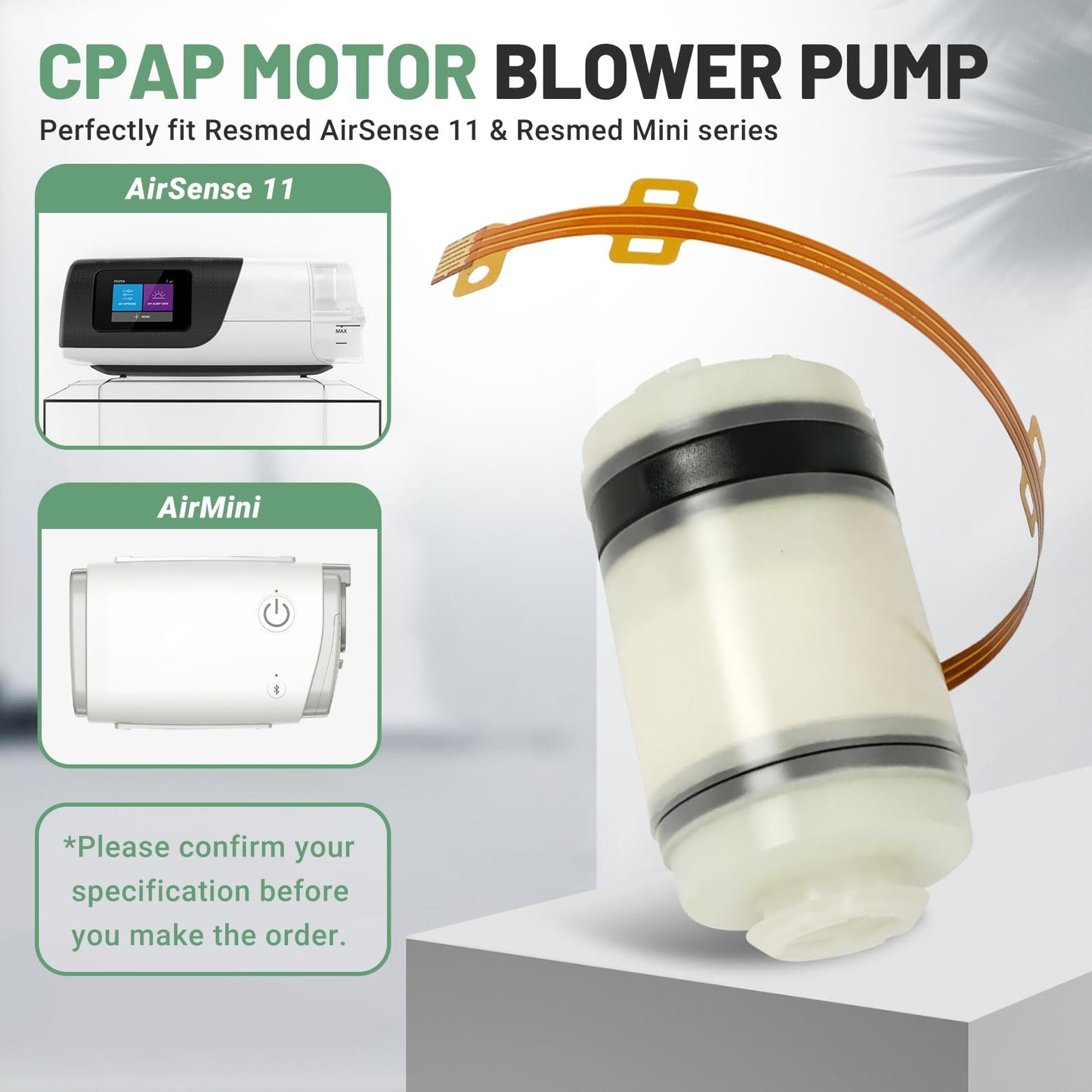 VORGENS CPAP Motor Blower Pump, Compatible with Resmed Airsense 11 & S11 AirMini Machine - for CPAP Motor Repair