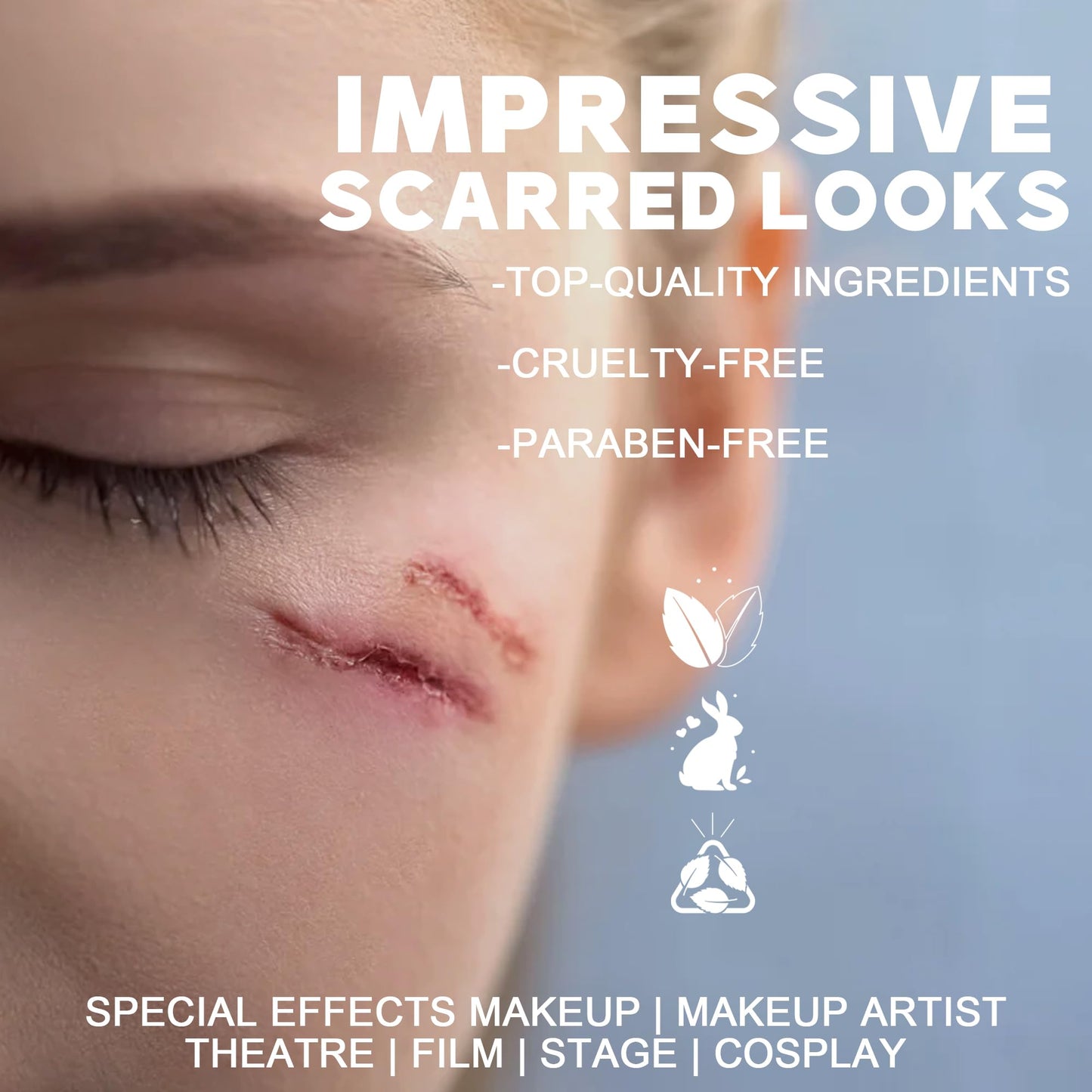 DALVGFN Rigid Collodion Special Effects SFX Makeup Combo Kit, Scarring Liquid & Remover, Realistic Scar Makeup For Halloween Cos