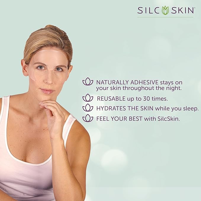 Silcskin Facial Pad Multi Area Set Reusable Silicone Facial Patches For Eyes And Smile Lines, Spa At Home Holiday Beauty Gift For Women