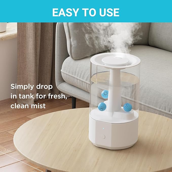 Humidifier Cleaner – Fight Mold and Bacteria with Humidifier Cleaning Ball, Prevents Hard Water Build-Up, Eliminates White Dust, Removes Odor, For All humidifiers, Fish Tank（Upgraded）
