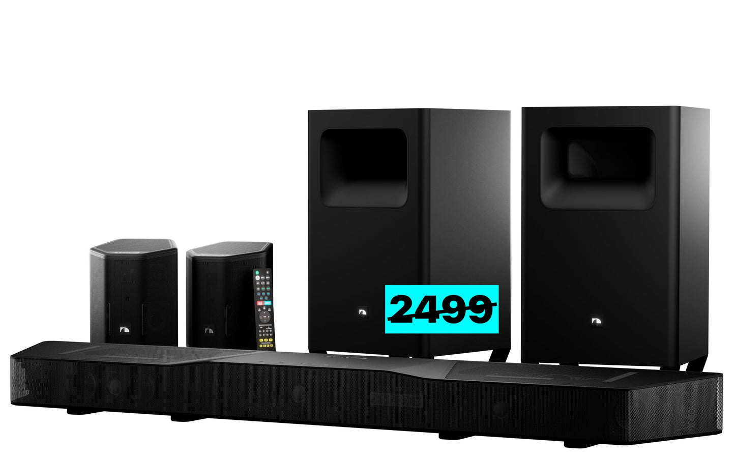 Nakamichi Shockwafe Wireless 11.2.6 Ch Soundbar System w Dolby Atmos/DTS:X, Upgraded Dual 10" Subs, Bipolar Surrounds, 6 Discrete Height Channels, 2300 Watts Max Output