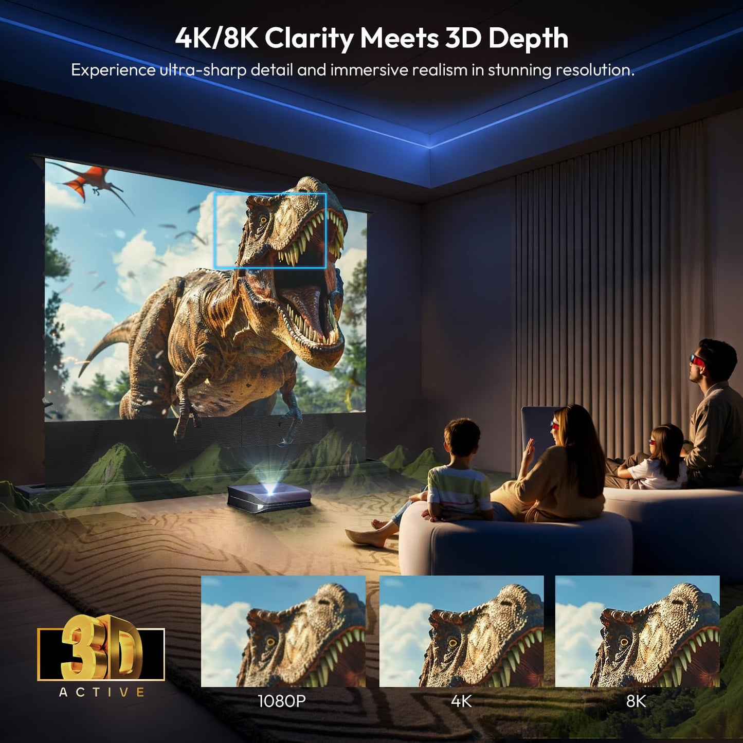 NothingProjector ALR Screen for Ultra Short Throw Projector, 85% Ambient Ceiling Light Rejecting, 100 inch, 4K/8K UHD, Active 3D, Fixed Frame 16:9, Wall Mount Anti Daylight UST, Classic Series NothPJ