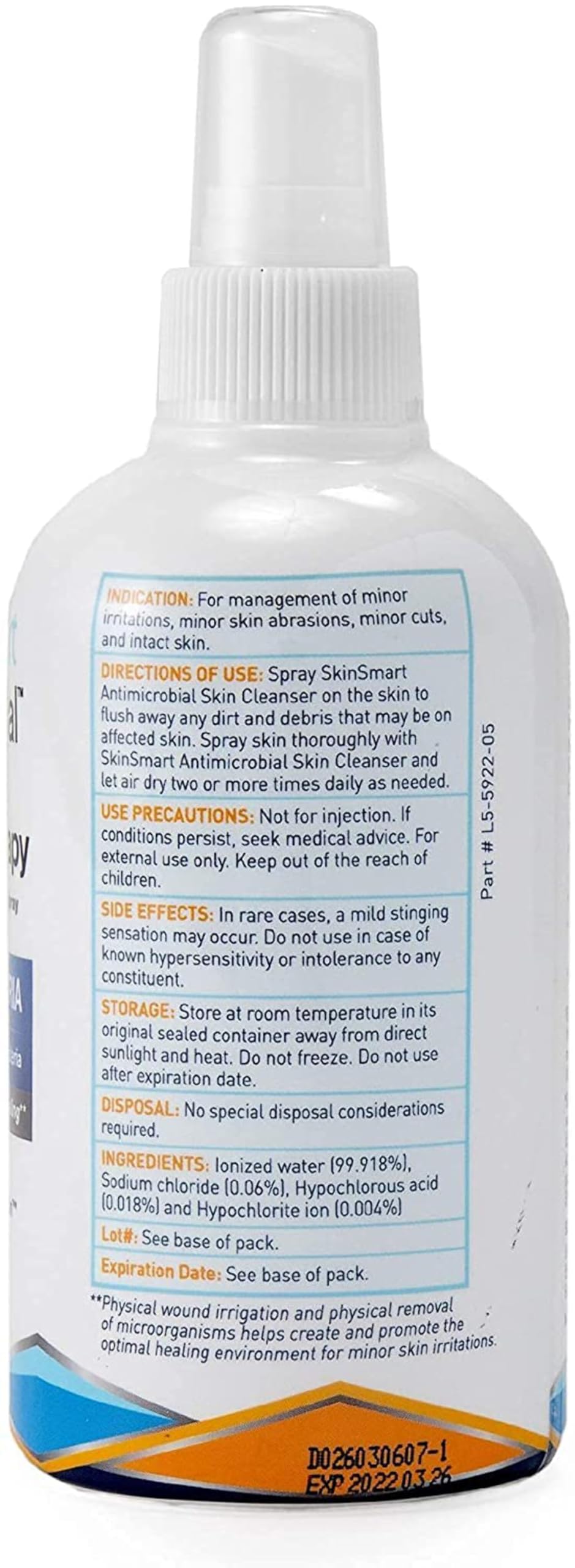 SkinSmart Antimicrobial Eczema Therapy with Hypochlorous Acid, Safely Removes Bacteria so Skin Can Heal, for Adults, Kids and Seniors, Travel Size 2 Ounce Clear Spray (Pack of 3)
