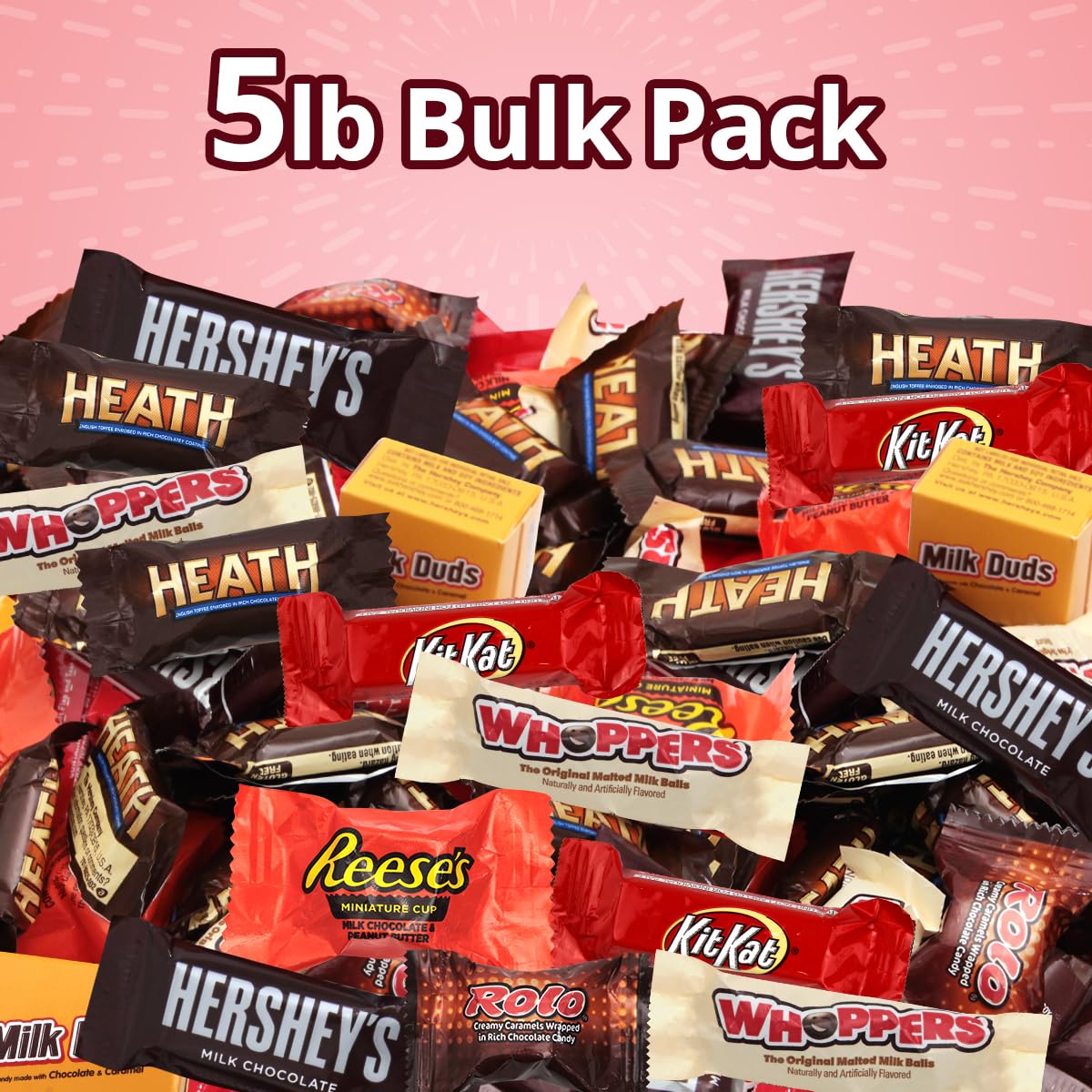 Chocolate Candy Variety Pack, 5lb Pack of Bulk Chocolate Candy Individually Wrapped, Great Chocolate Mix for Holiday Celebrations, Perfect Assorted Chocolate Candy Variety Pack for Parties and Gifts