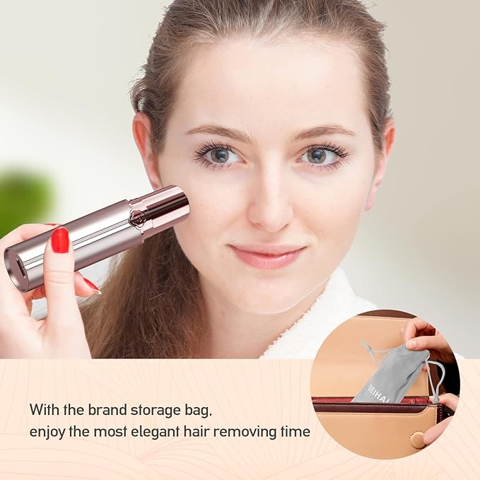 Facial Hair Removal for Women, Hair Removal Device, Rechargeable Hair Remover for Women, Facial Hair Remover for Face, Upper Lip, Chin, with a Branded Storage Bag