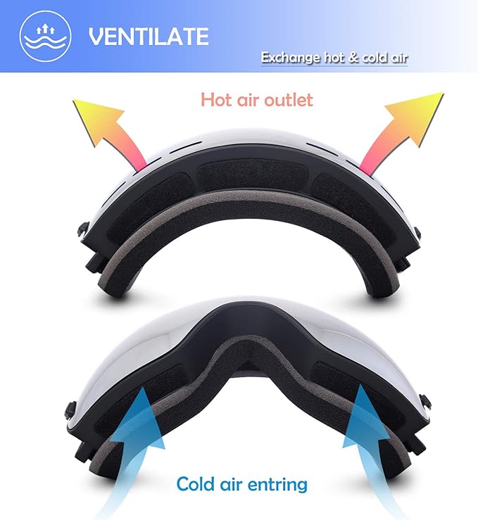 EXP VISION Snowboard Ski Goggles Men Women Youth, Anti Fog OTG Winter Snow Goggles Spherical Detachable Lens