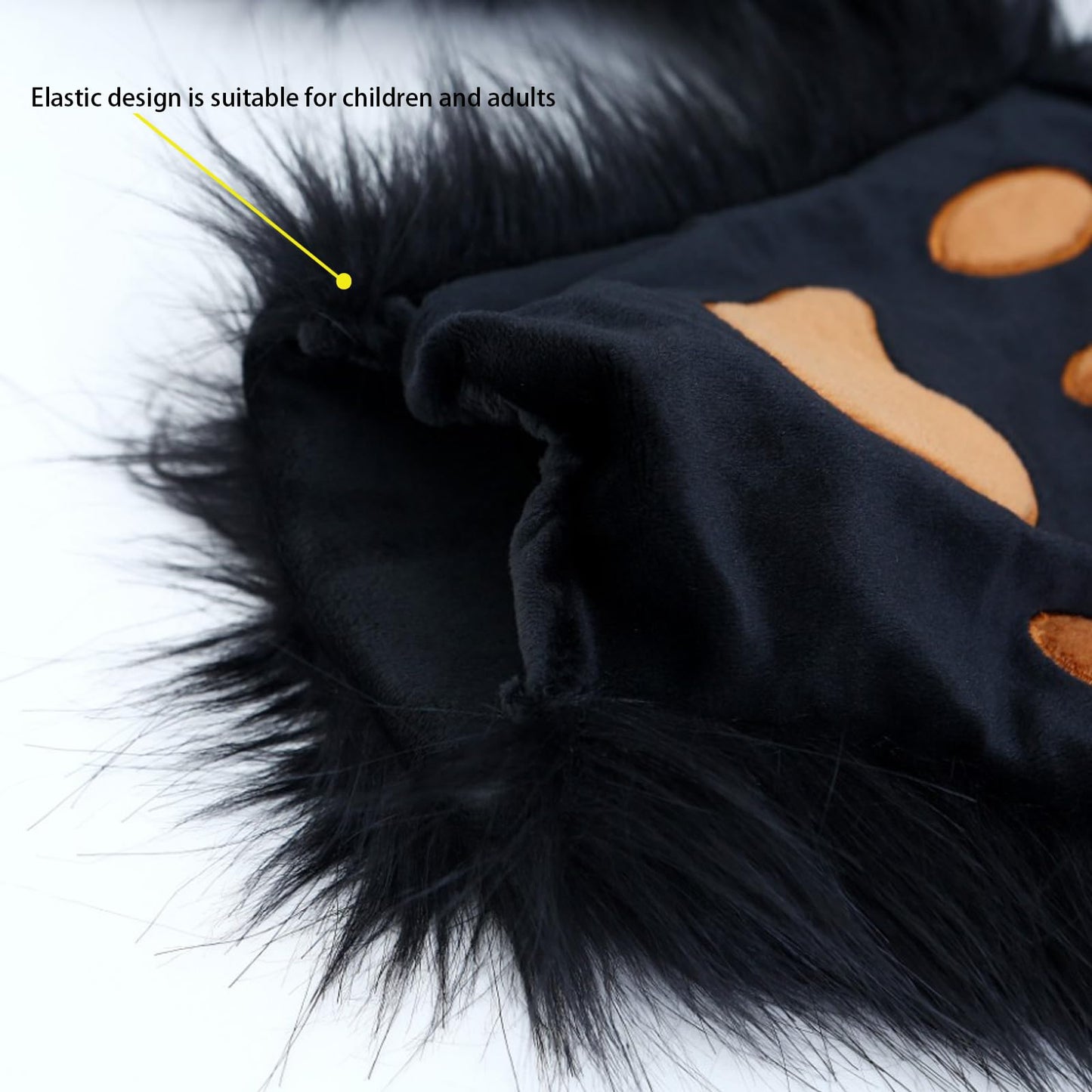 Adolala Faux Fur Fox Tail Cat Wolf Cosplay Costume Set Plush Mask Fluffy Paw Gloves Halloween Christmas Party for Girls Women