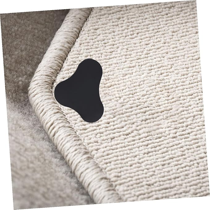 10Pcs Reusable Washable Rug Tape Grippers Non-Slip Double-Sided Carpet Stickers for Hardwood Floors Area Rugs Mats Prevent Curling Sliding Safe Home Use