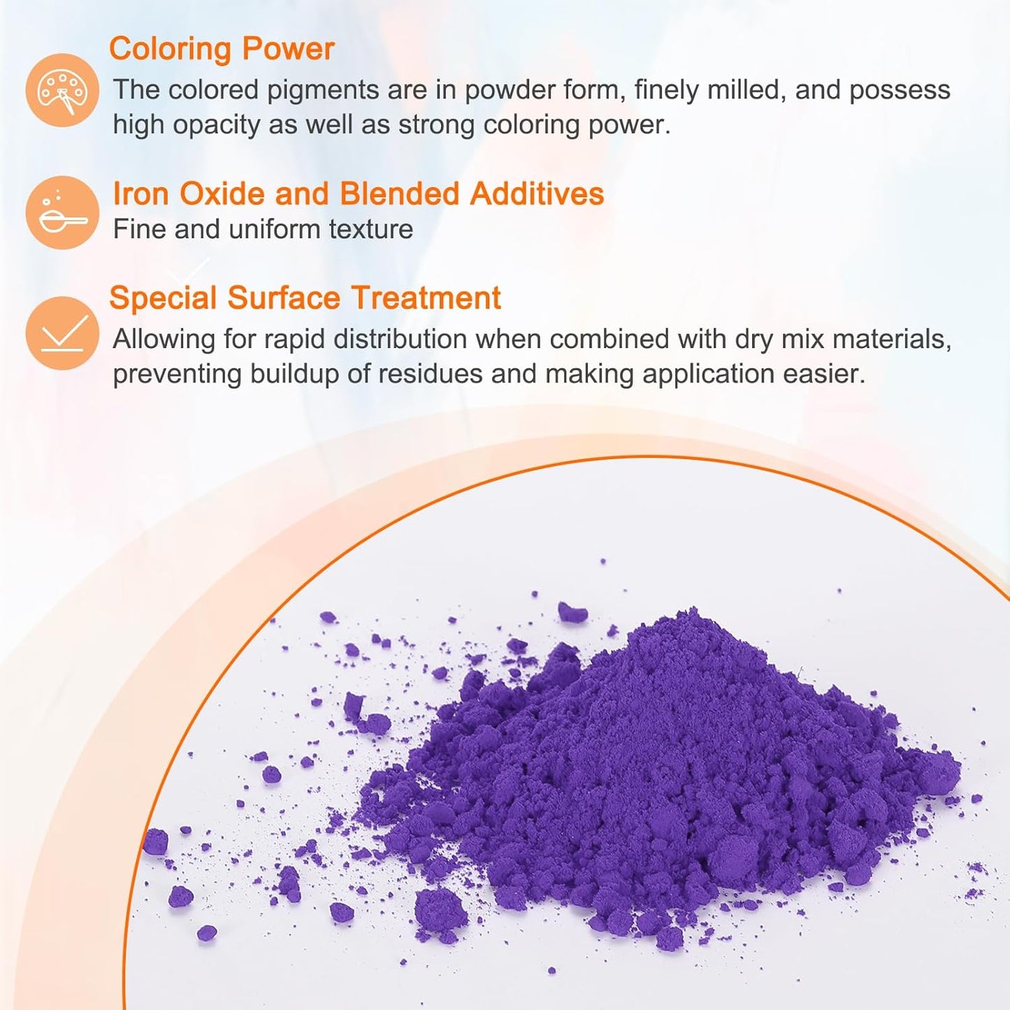 HARFINGTON Iron Oxide Powder Concrete Pigment 325 Mesh 3.5oz (100g) Iron Oxide Grout Pigment for Pastel Tile Paint Concrete Cement, Lavender