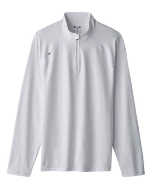 Rhone Men's Session 1/4 Zip, Italian Breathable Pique Fabric, GOLDFUSION Anti-Odor & Quick Dry Technology, UPF 50+ Protection (White, Large)