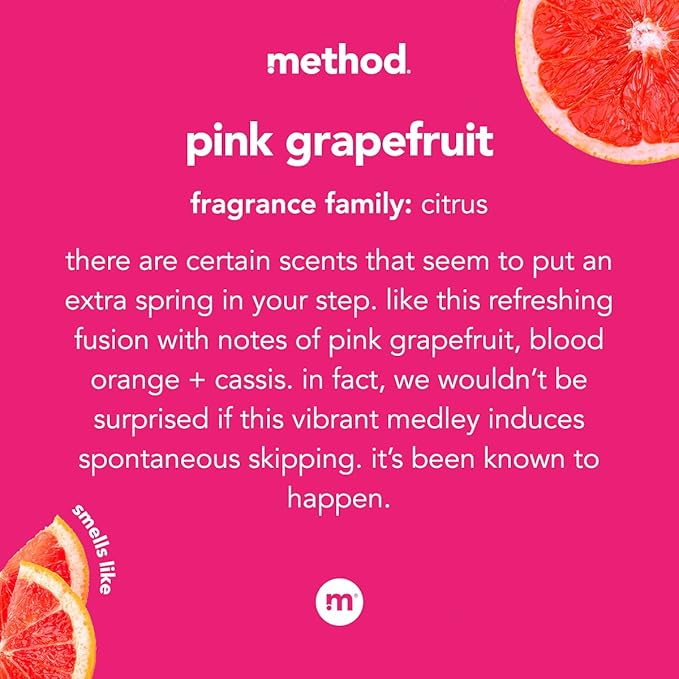Method All-Purpose Cleaner Spray, Pink Grapefruit, Perfect for Most Counters, Tiles and More, 28 Fl Oz, (Pack of 4)