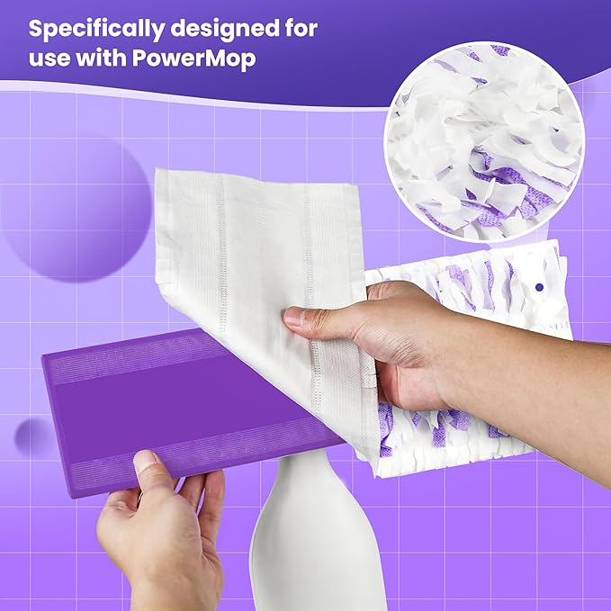 25 Pack Power Mop Pad Refills for Swiffer PowerMop Multi-Surface Mop, Powermop Multi-Surface Mop Pad Replacement Kit