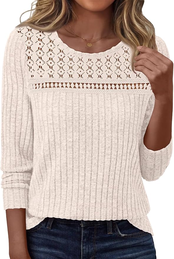 LILLUSORY Womens Long sleeve Sweaters Shirts Fall Tops