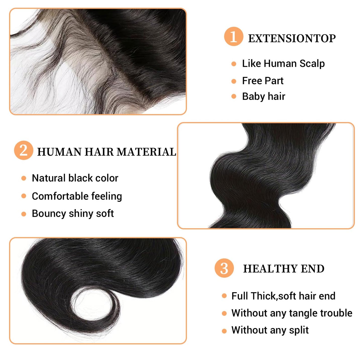 Hd Closure 5x5 Body Wave Transparent Lace 12A Virgin Remy Human Hair Closure Pre Plucked With Baby Hair Natural Black 12 Inch