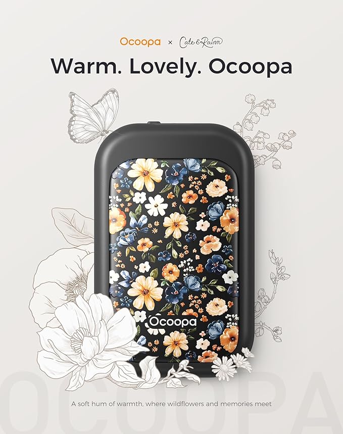 OCOOPA Magnetic Rechargeable Hand Warmers 2 Pack, Card-Style Electric AI Hand Warmers 5000mAh, Pocket Portable Hands Heater, UL Certified, for Men Women, Hunting Essentials, UT4 Young
