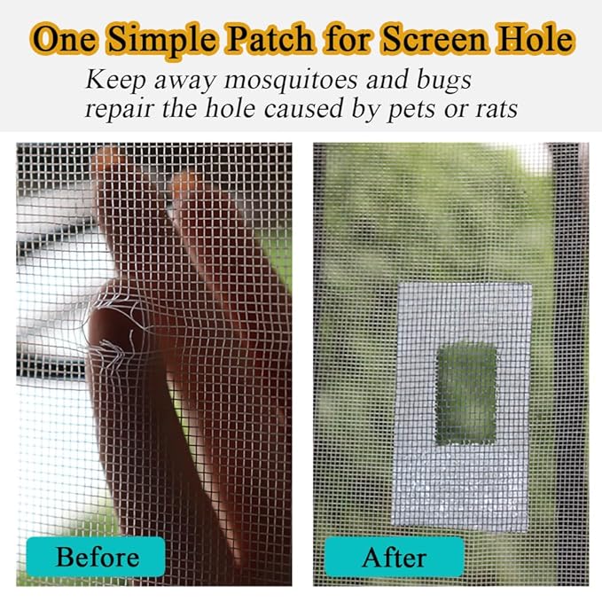 Upgraded Window Screen Repair Tape 2in*16.4FT(196.8in) Ventilated Screen Repair Patch Strong Adhesive Screen Repair Kit Removable Seam Glue Mesh Repair Fiberglass Screen Tape(Grey)