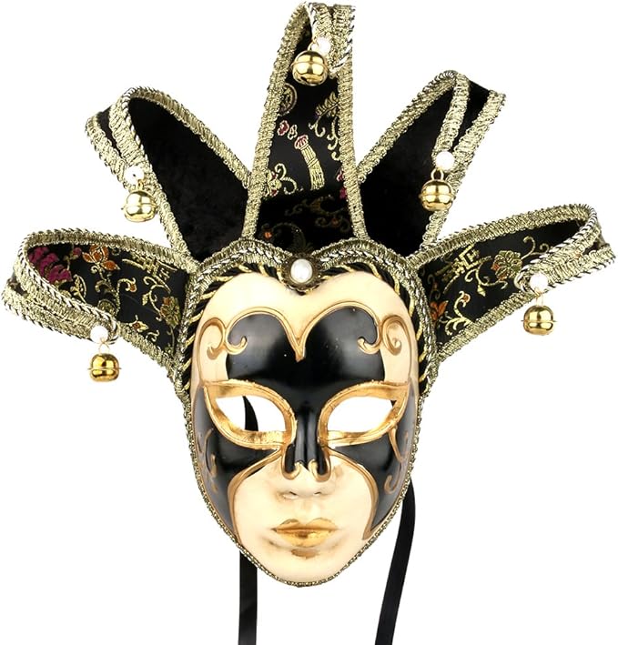 YU FENG Venetian Comedy Mask Exquisite Decoration Jester Masks for Party Holloween