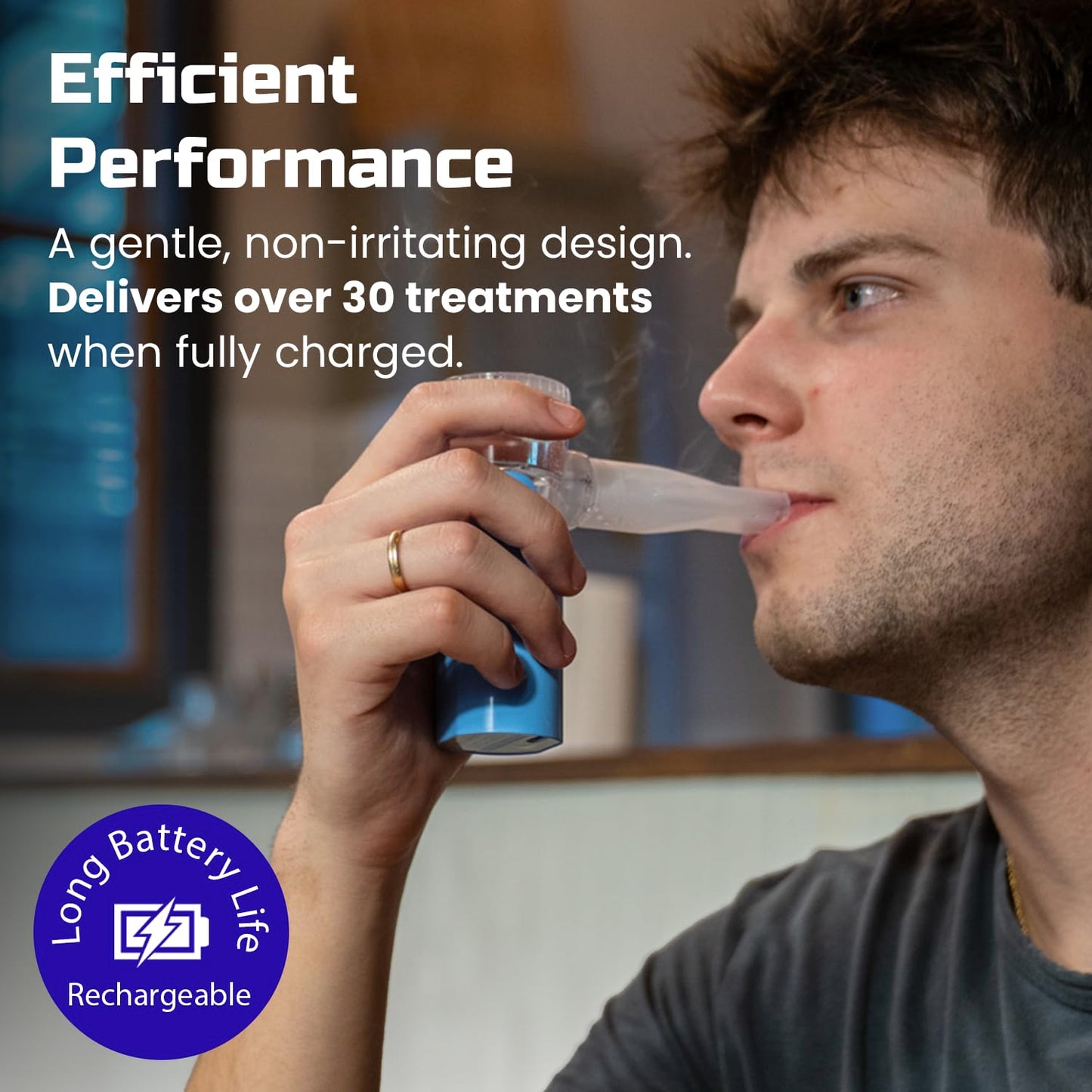 Portable Nebulizer, Rechargeable Nebulizer for Adults and Kids, Perfect for Home and Travel Use, Quiet & Efficient, Medicinal Non-Ventilatory Nebulizer (Atomizer)