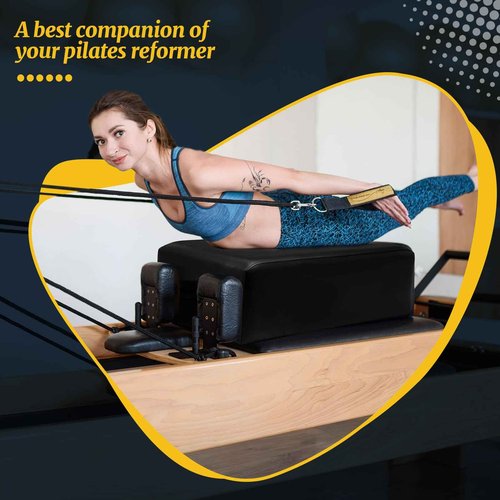 Beeveer Pilates Sitting Box 26 x 15 x 9.5 Inch Pilates Reformer Box Accessories for Women Stamina Strength Balance Flexibility Home Gym Exercise Workout Equipment Supply for All Reformers(Black)