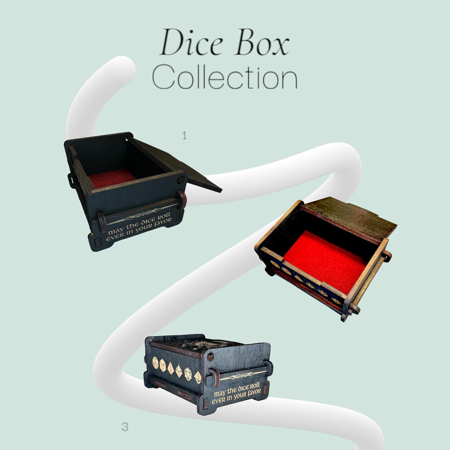Dice Box - BLACK - 6x4x3 Also holds jewelry and great for desks and desk top items (Dragons Eye - PERSONALIZED)