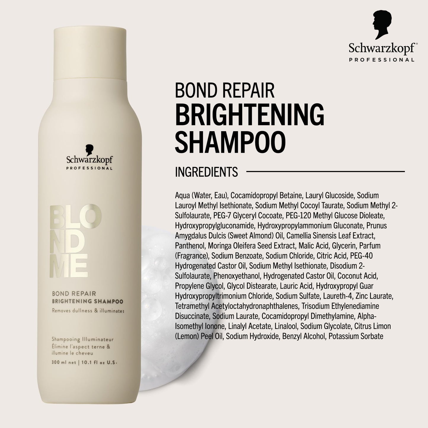 BlondMe Bond Repair Brightening Shampoo for Blonde Hair | Removes Build-Up and Impurities | Repairs, Hydrates, & Brightens Blond