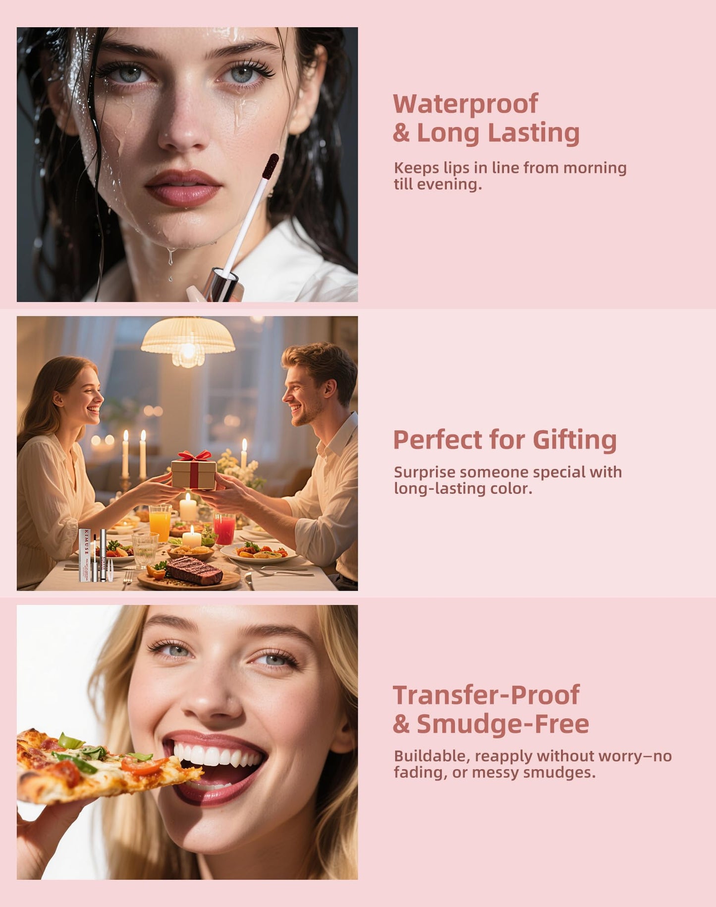 KIMUSE Peel Off Lip Stain, Long Lasting Lip Stain Peel Off with Tweezer, Waterproof Lip Liner Stain, Transfer-Proof, Highly Pigm
