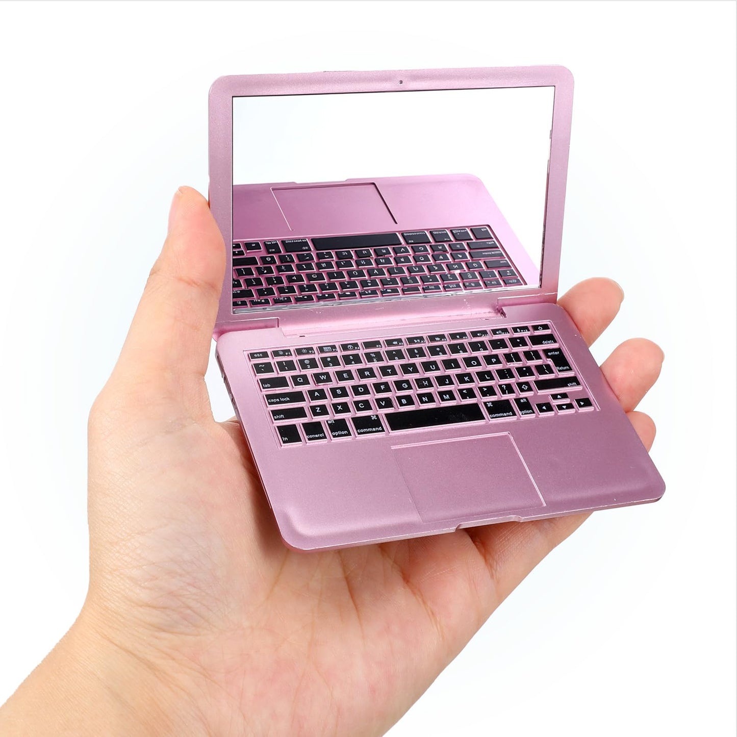 Mini Laptop Mirror, 2 Pcs Mini Compact Mirror Pocket Size Laptop Shaped Makeup Mirrors Portable Small Folding Computer Mirrors f