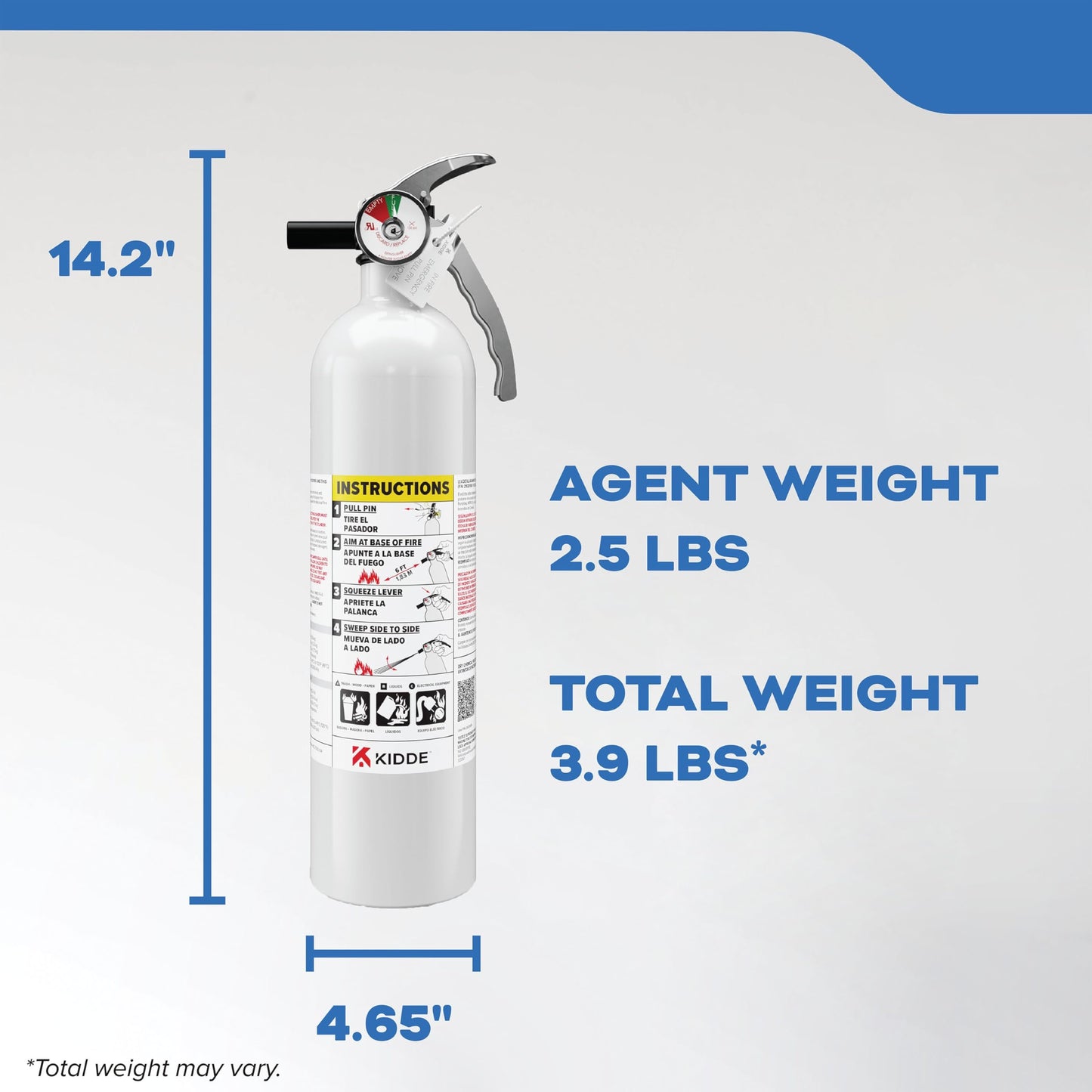 Kidde Fire Extinguisher for Boats, Single-Use 1A10BC