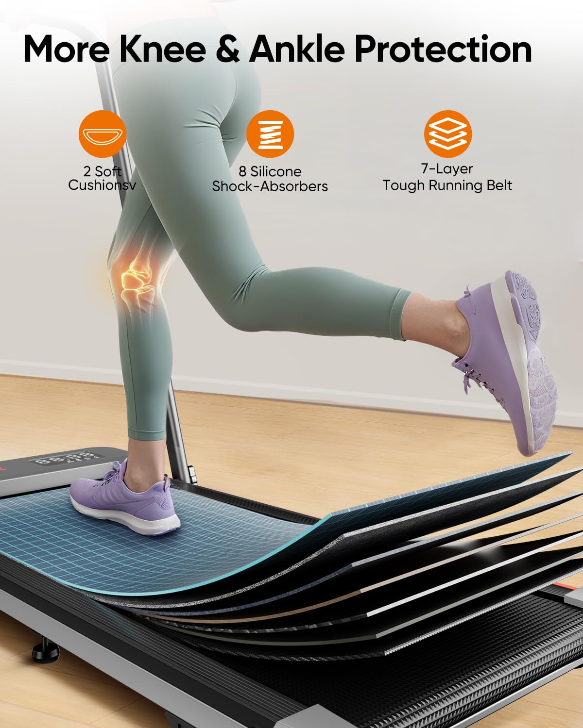 Acezoe 2-in-1 Foldable Treadmill with 3-Level 10% Incline, Walking Pad for Home Small Office, Compact Portable Under Desk Treadmill with Handle,Dual LED Display, APP & Remote, 300 lbs Capacity