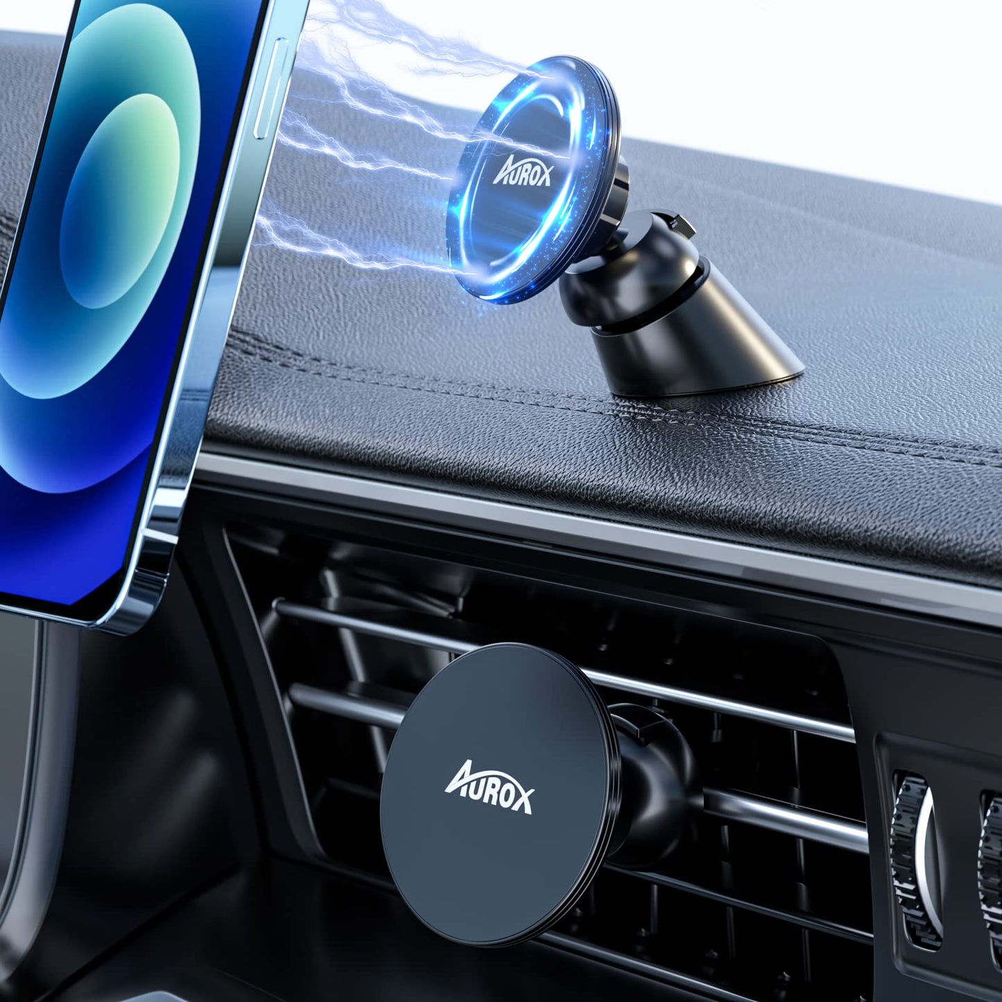 Aurox Phone Mount For Car Compatible With Magsafe Car Mount For Iphone 15 14 13 12 Series 360 Adjustable Car Phone Holder Mount