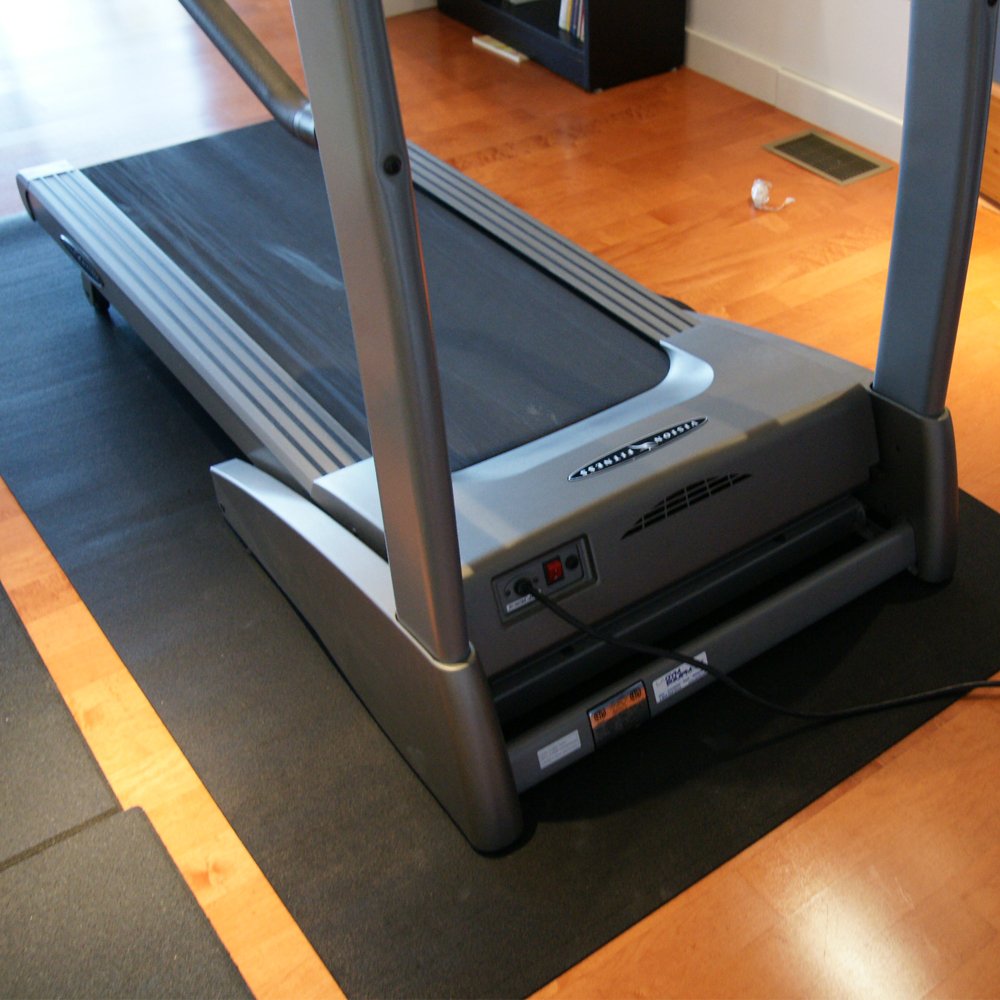 Rubber-Cal Treadmill Mat, Black, 3/16-Inch x 4 x 7.5-Feet