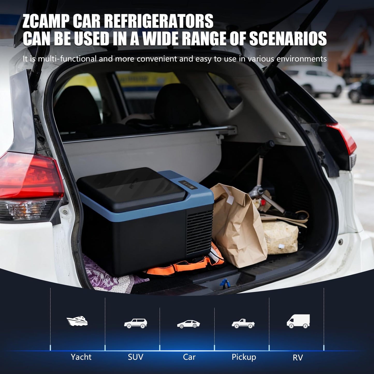 zcamp KI9 12 Volt Refrigerator,Mini Portable Freezer,10 Quart Car Cooler,12V Car Fridge,12/24V DC 100-240V AC for Camping, Travel, Truck, RV, Boat -4℉~68℉