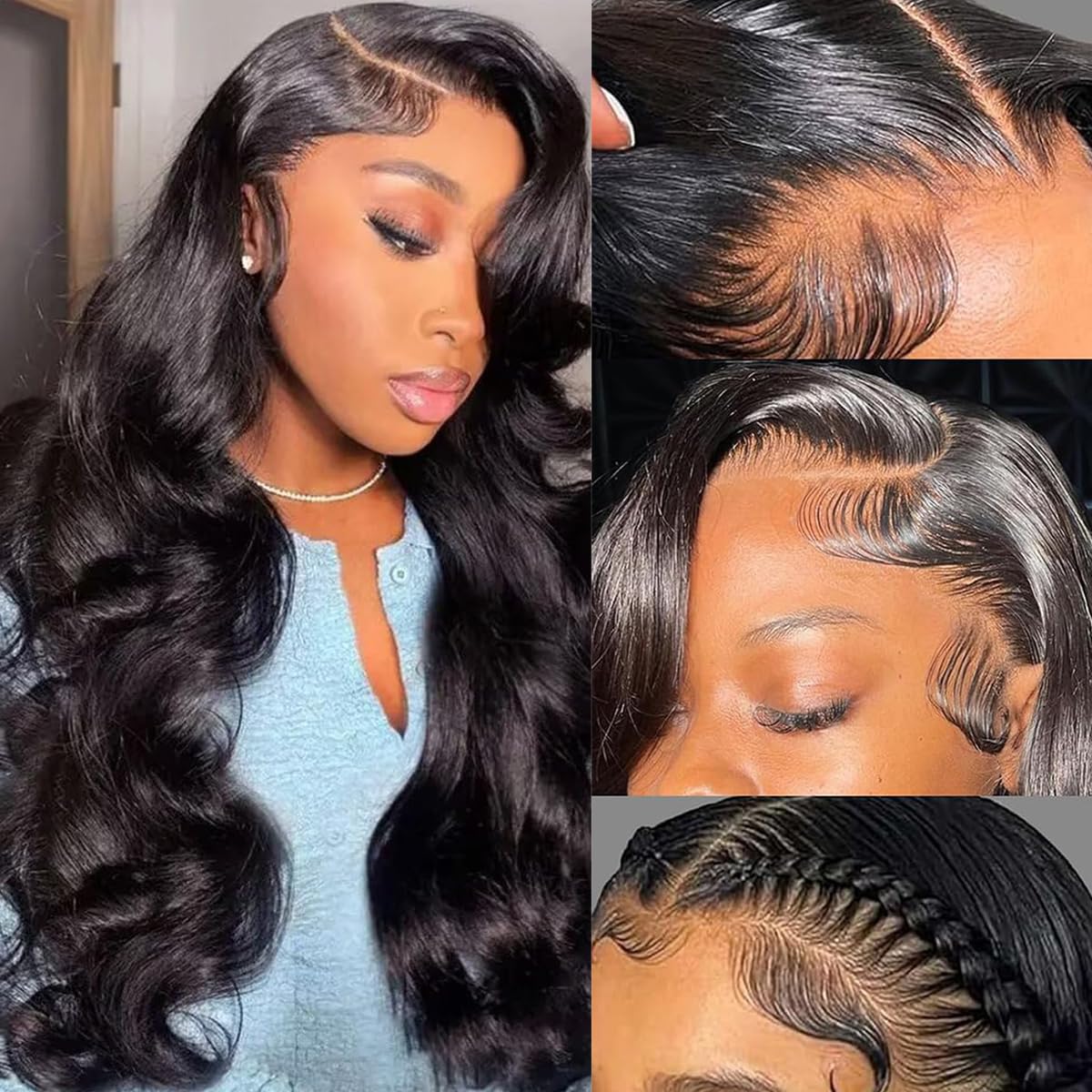 HANGFIRST 22 Inch Body Wave Lace Front Wigs Human Hair 13x6 HD Lace Front Wigs Pre Plucked 180 Density Brazilian Virgin Human Ha