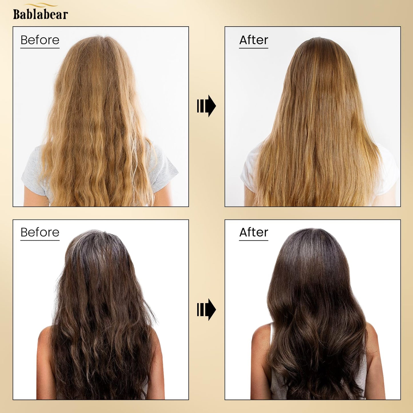 Bablabear Hair Oil for Frizzy Hair,Hydrating Oil Serum to Repairs Damaged,Aceite Para El Cabello Strengthens and Provides Heat Protection |Adds Hair Shine and Smooths Split Ends.