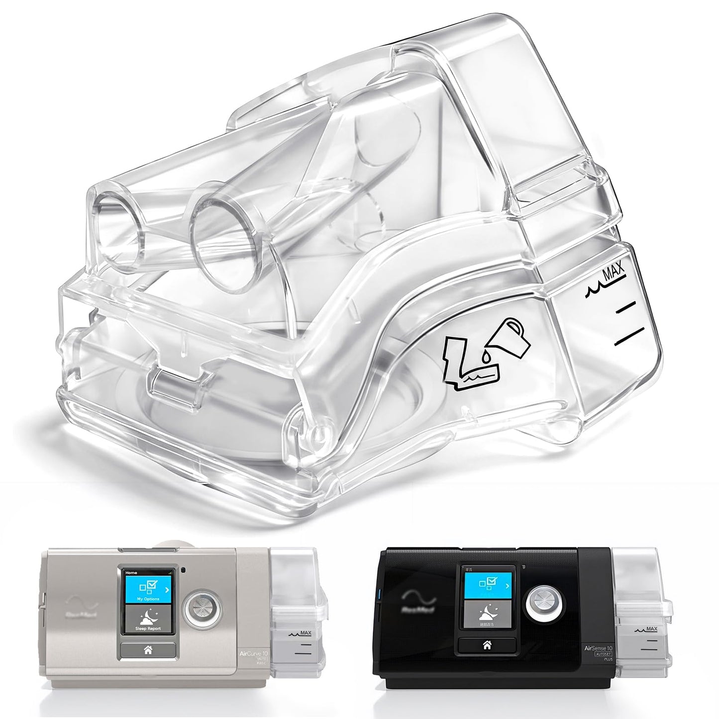 Water Chamber for AirSense 10 & AirCurve 10, Perfect Fit and Seal Replacement Water Tank Compatible with AirSense 10 Machines, Reliable CPAP S10 Supplies