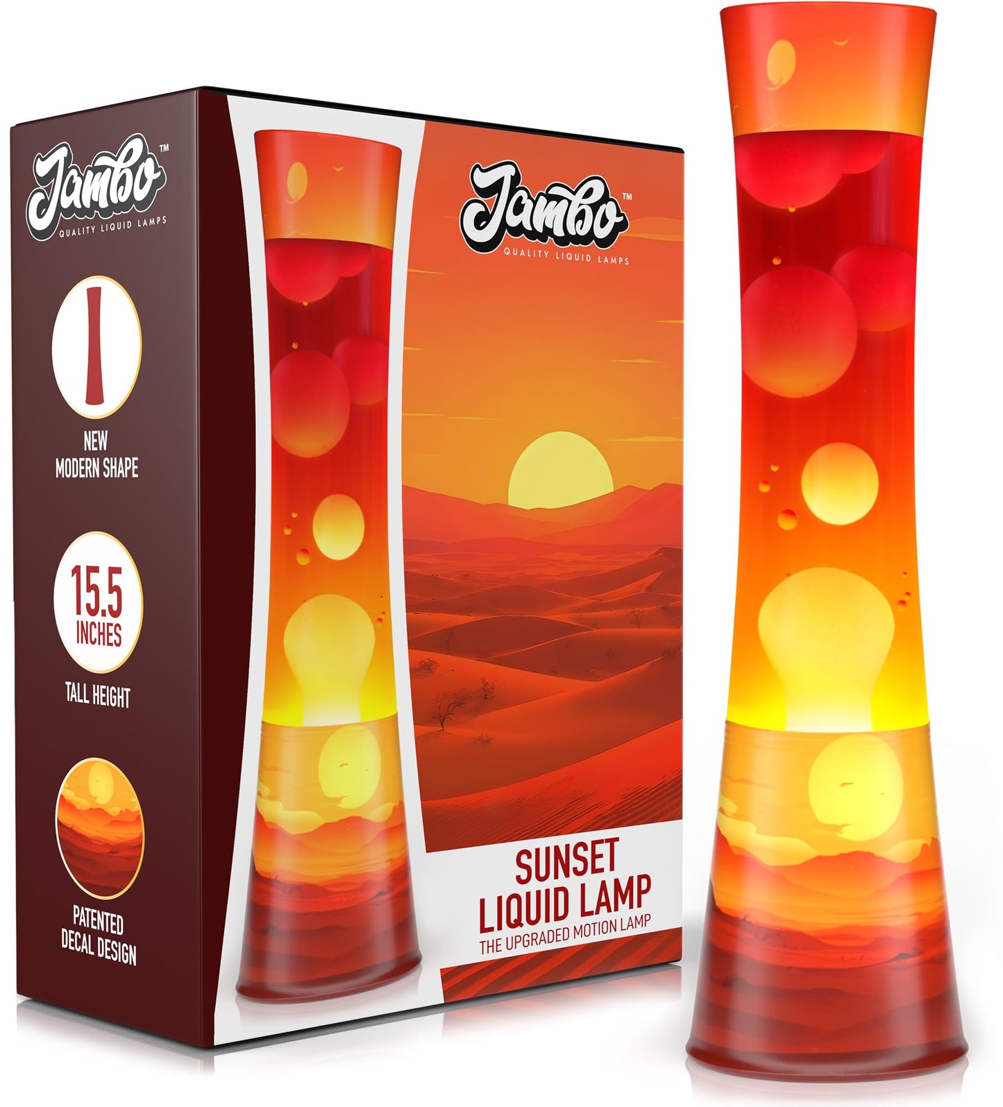 JAMBO 15.5" The Upgraded Motion Lamp, Sunset Decal Motion Light, Beautiful Home Decor, Living Room Bedroom Lamp, Relaxing Nightlight for Teens, Kids & Adults